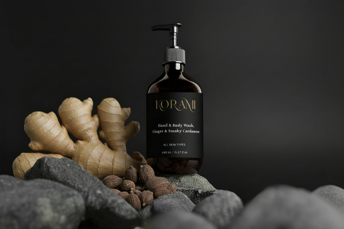 Gel lavant mains et corps, gingembre et cardamome fumée