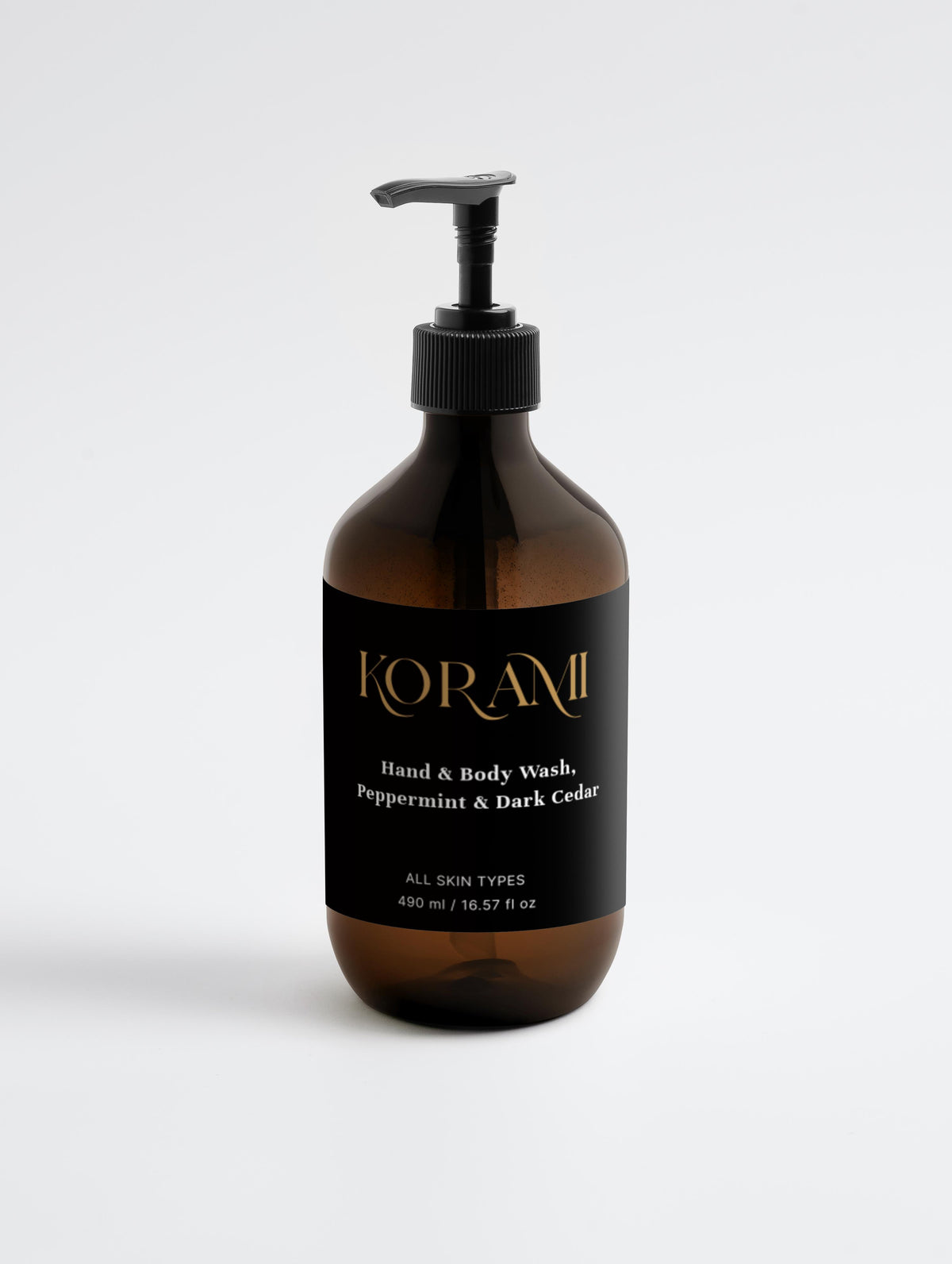 Gel lavant mains et corps, menthe poivrée et cèdre sombre