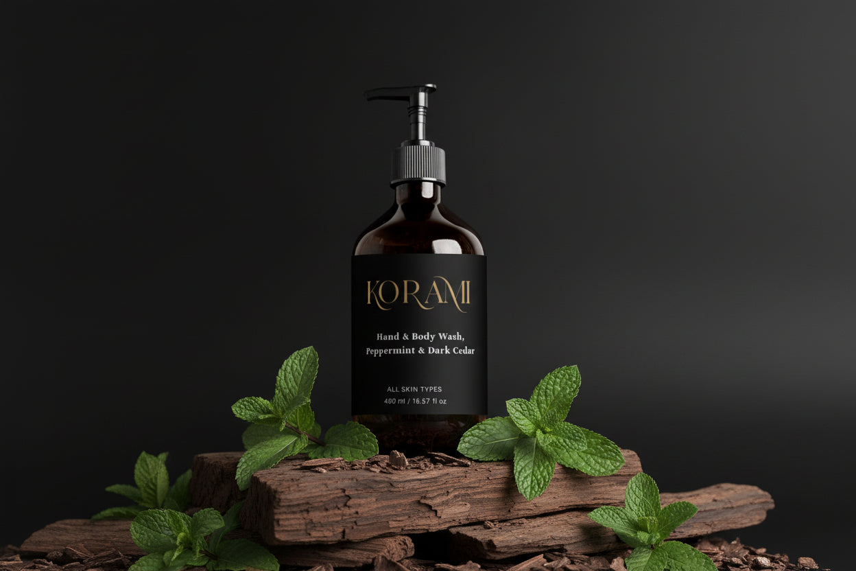 Hand & Body Wash, Peppermint & Dark Cedar