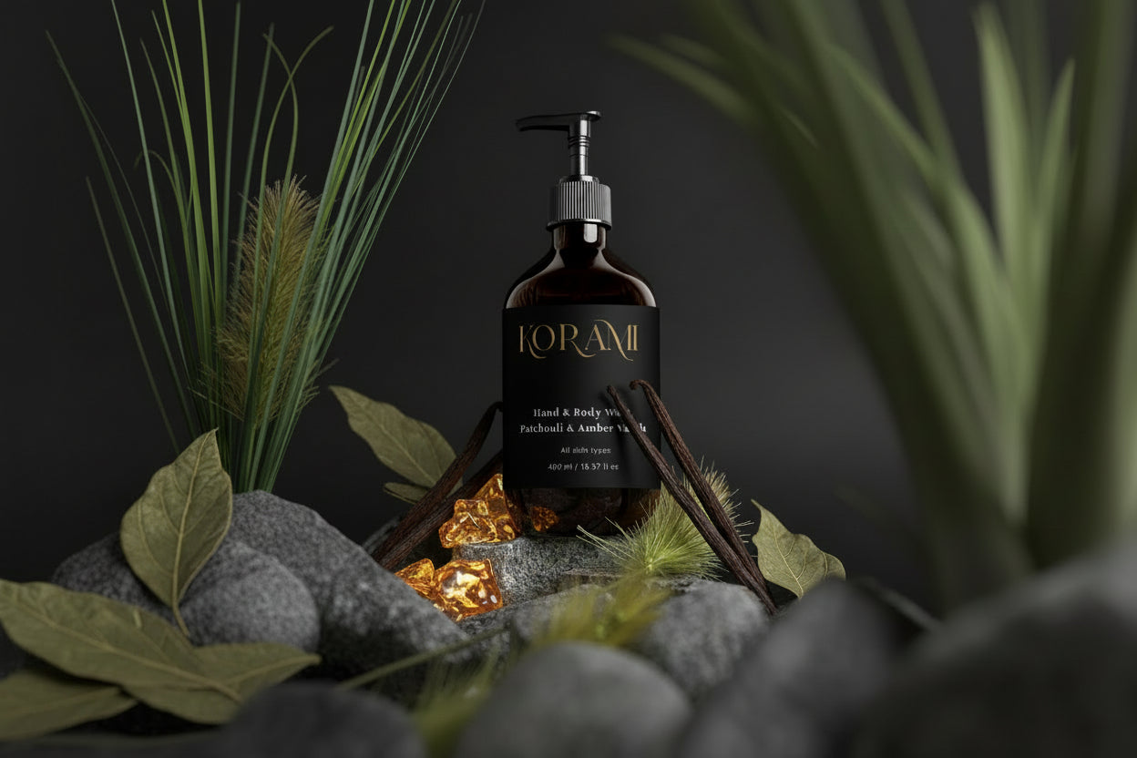 غسول لليدين والجسم، برائحة الباتشولي والفانيليا العنبرية